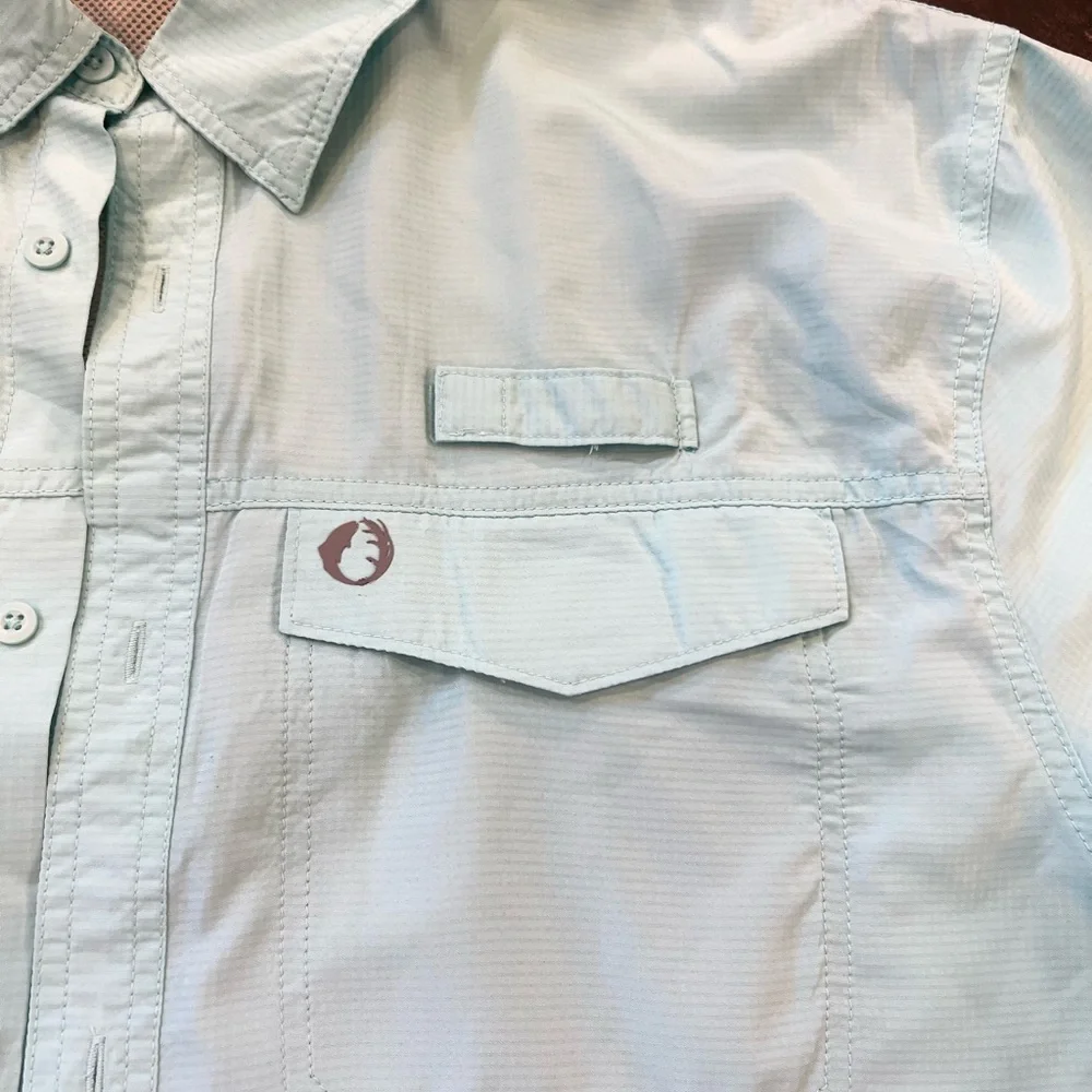 The American outdoors Men's Light Blue Short Sleeve Shirt xxl like new